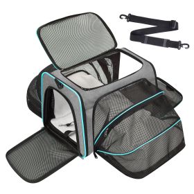 Expandable Soft Pet Carrier, Multiple Sizes and Colors Available(black,grey,blue,brown) (Color: Grey)