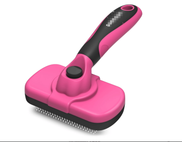 Self Cleaning Slicker Brush - Skin Friendly Deshedding Grooming Tool for Dogs & Cats, Suitable for Shedding & Haired Pets (Color: Pink)